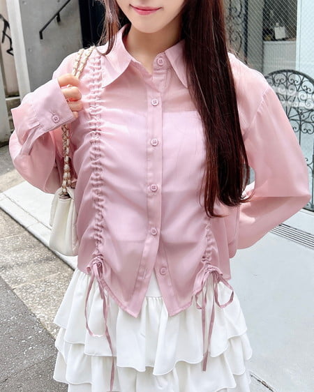 フロントドロストシアークロップドシャツ