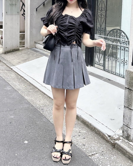 INGNI（イング） コットンレースドロストオフショルブラウス ｸﾛ