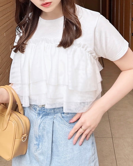 【WEB限定】チュールドッキングトップス