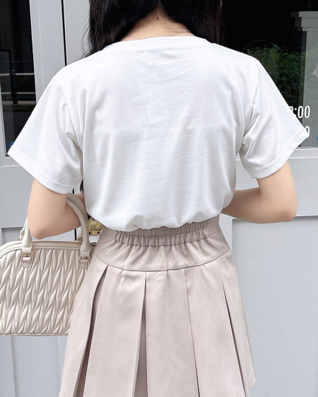 INGNI（イング） リボン付ねこTシャツ ｵﾌﾎﾜｲﾄ