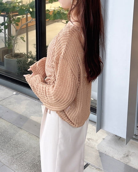 INGNI（イング） メッシュドロストトップス ﾍﾞｰｼﾞｭ