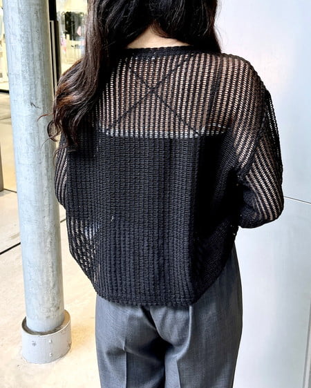 INGNI（イング） メッシュドロストトップス ｸﾛ