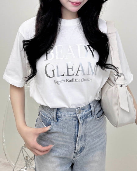 箔プリントロゴTシャツ