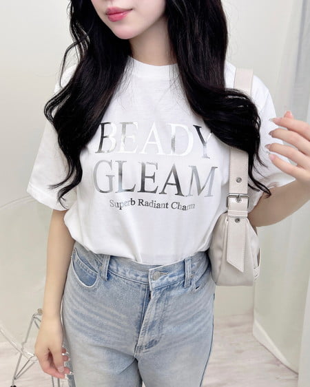 INGNI（イング） 箔プリントロゴTシャツ ｵﾌﾎﾜｲﾄ/ｼﾙﾊﾞｰ