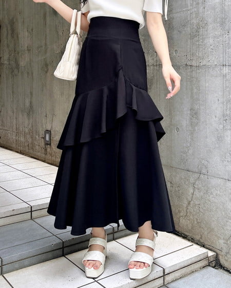 BackレースUPアシメスリットスカート