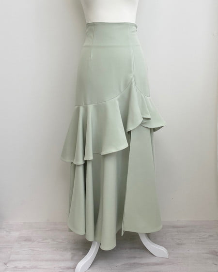 BackレースUPアシメスリットスカート