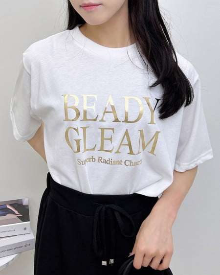 箔プリントロゴTシャツ