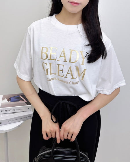 INGNI（イング） 箔プリントロゴTシャツ ｵﾌﾎﾜｲﾄ/ｺﾞｰﾙﾄﾞ