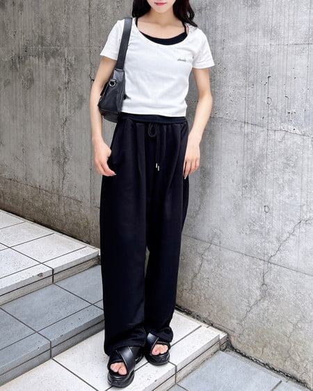 INGNI（イング） イージースウェットパンツ ｸﾛ