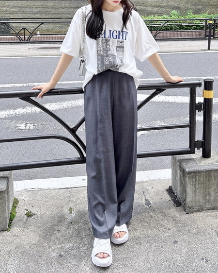 INGNI（イング） 転写フォトTシャツ ｵﾌﾎﾜｲﾄ/ﾌﾞﾙｰ