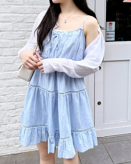 【期間限定価格】【WEB限定】レースティアードミニキャミワンピース