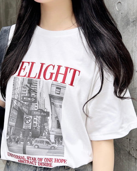 INGNI（イング） 転写フォトTシャツ ｵﾌﾎﾜｲﾄ/ｱｶ