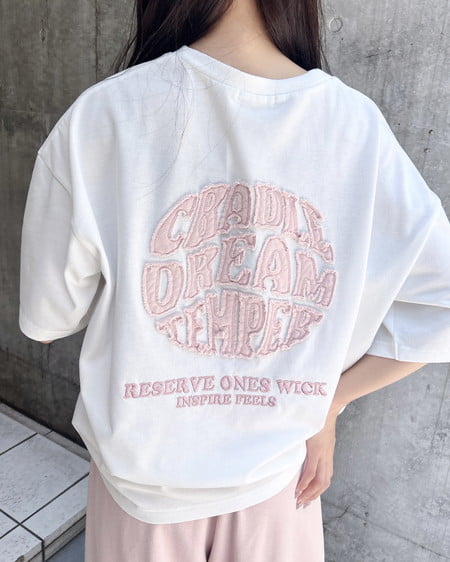 バックサークル貼付チュニックTシャツ