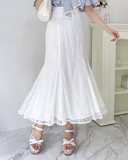 INGNI(イング) 【6／24までの限定価格】バックレースアップレースマーメイドスカート オフホワイト