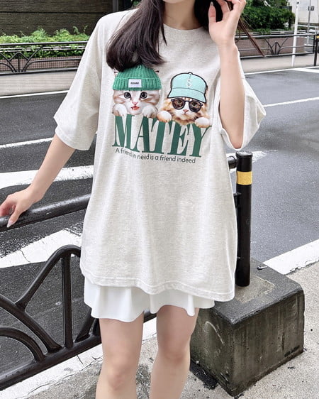 INGNI（イング） 猫ニット帽＆キャップTシャツ ｵｰﾄﾐｰﾙ