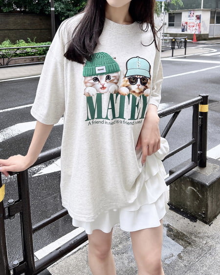INGNI（イング） 猫ニット帽＆キャップTシャツ ｵｰﾄﾐｰﾙ