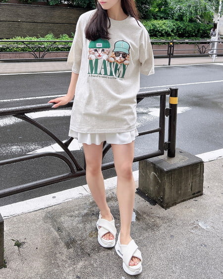 INGNI（イング） 猫ニット帽＆キャップTシャツ ｵｰﾄﾐｰﾙ