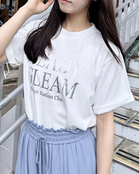 箔プリントロゴTシャツ