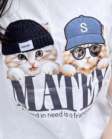 INGNI（イング） 猫ニット帽＆キャップTシャツ ｵﾌﾎﾜｲﾄ