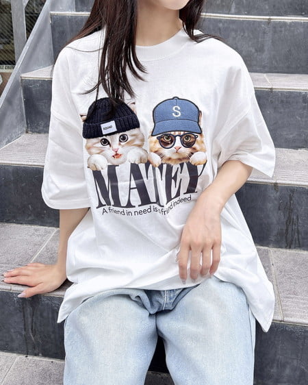 INGNI（イング） 猫ニット帽＆キャップTシャツ ｵﾌﾎﾜｲﾄ