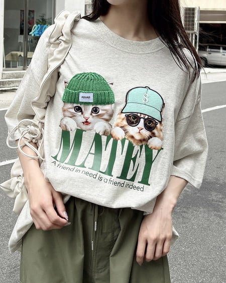 INGNI（イング） 猫ニット帽＆キャップTシャツ ｵｰﾄﾐｰﾙ