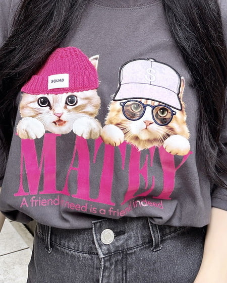 INGNI（イング） 猫ニット帽＆キャップTシャツ ｽﾐｸﾛ