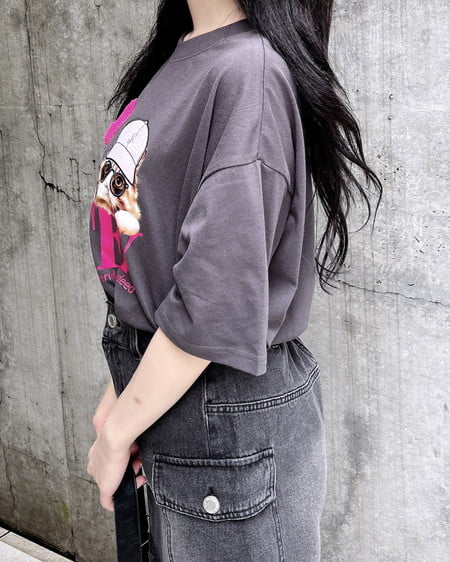 INGNI（イング） 猫ニット帽＆キャップTシャツ ｽﾐｸﾛ