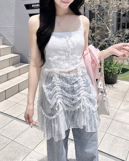 【WEB限定】レースドロストキャミチュニック