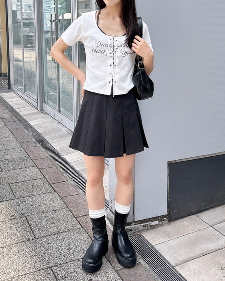 INGNI（イング） 厚底ジップブーツ ｸﾛ