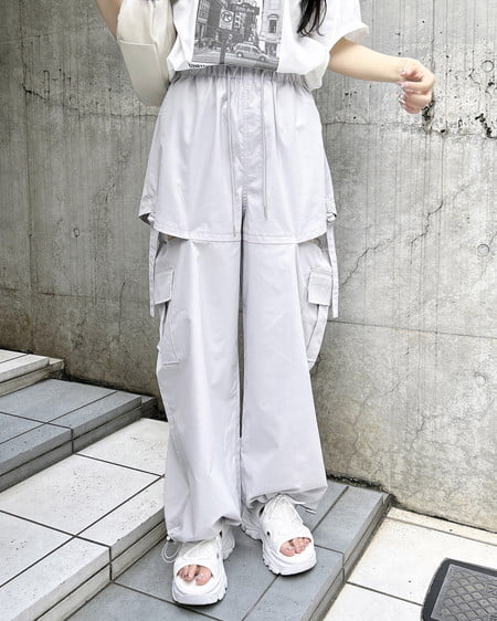 INGNI（イング） サイドスリットカーゴパンツ ｸﾞﾚｰ
