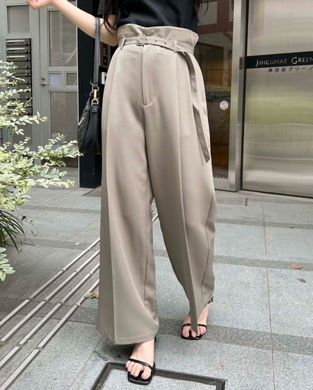 【WEB限定】共ベルト付ワイドパンツ