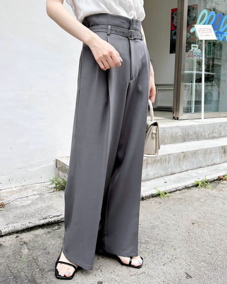【WEB限定】共ベルト付ワイドパンツ