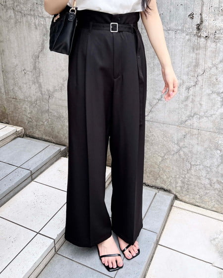 【WEB限定】共ベルト付ワイドパンツ
