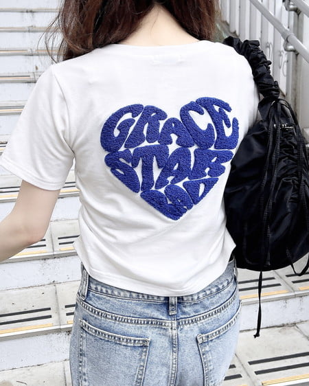 サイドドロストBackサガラハートTシャツ