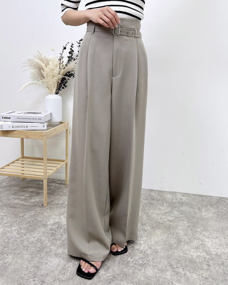 【WEB限定】共ベルト付ワイドパンツ