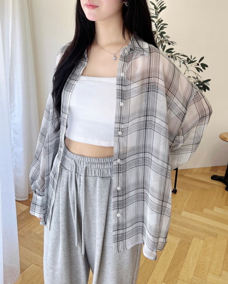 INGNI(イング) シアーチェックビッグシャツ