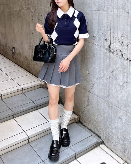 INGNI（イング） レースレイヤープリーツスカパン ｸﾞﾚｰ