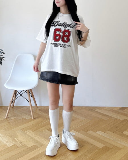 INGNI（イング） ナンバリングロゴチュニックTシャツ ｵﾌﾎﾜｲﾄ