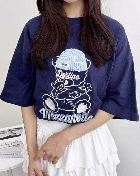 【8／5までの限定価格】【WEB限定】傷ベア刺繍Tシャツ