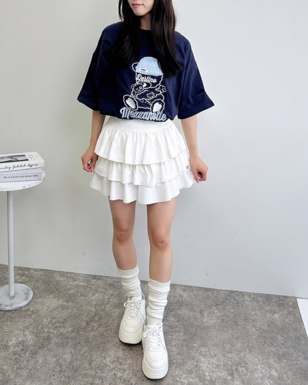 INGNI（イング） 傷ベア刺繍Tシャツ ｺﾝ
