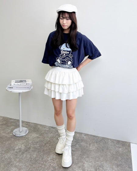INGNI（イング） 傷ベア刺繍Tシャツ ｺﾝ