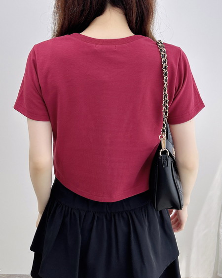 INGNI（イング） ラインストーンクラウンロゴTシャツ ﾎﾞﾙﾄﾞｰ