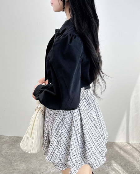 INGNI（イング） 胸刺繍ボウタイブラウス ｸﾛ