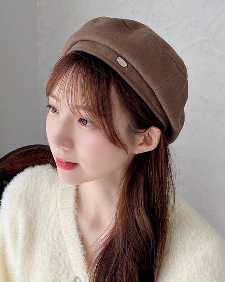 プレート付フェイクウールベレー
