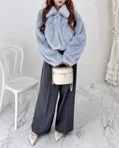 INGNI（イング） 共ベルト付ワイドパンツ ﾁｬｺｰﾙｸﾞﾚｰ