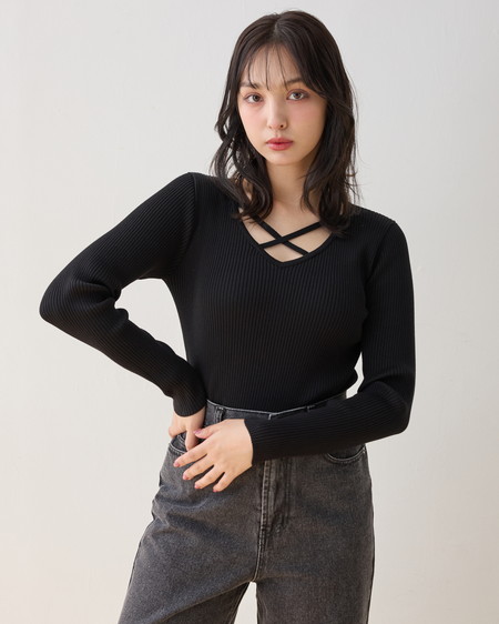 INGNI(イング) 【WEB限定】クロスチョーカー長袖ニット