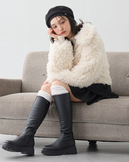 INGNI（イング） インヒール厚底ロングブーツ ｸﾛ