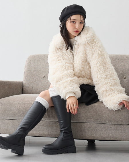 INGNI（イング） インヒール厚底ロングブーツ ｸﾛ
