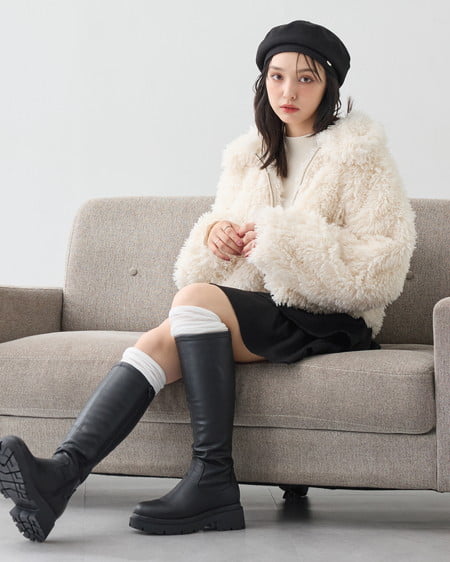 INGNI（イング） インヒール厚底ロングブーツ ｸﾛ