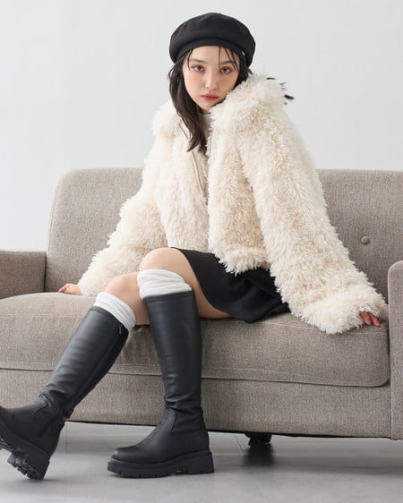 INGNI（イング） インヒール厚底ロングブーツ ｸﾛ